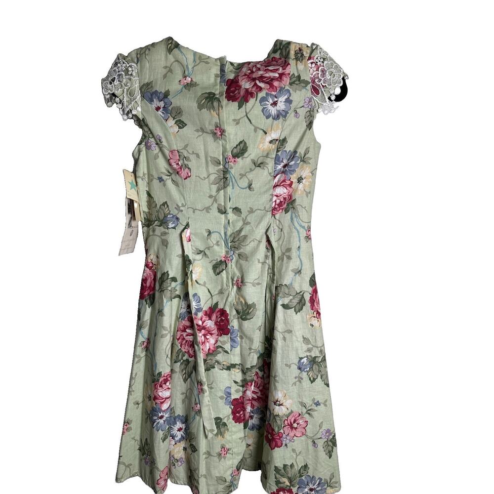 Vintage Jessica McClintock Cotton & Lace Floral Girls Dress 14 Cottagecore NWT - Picture 2 of 12